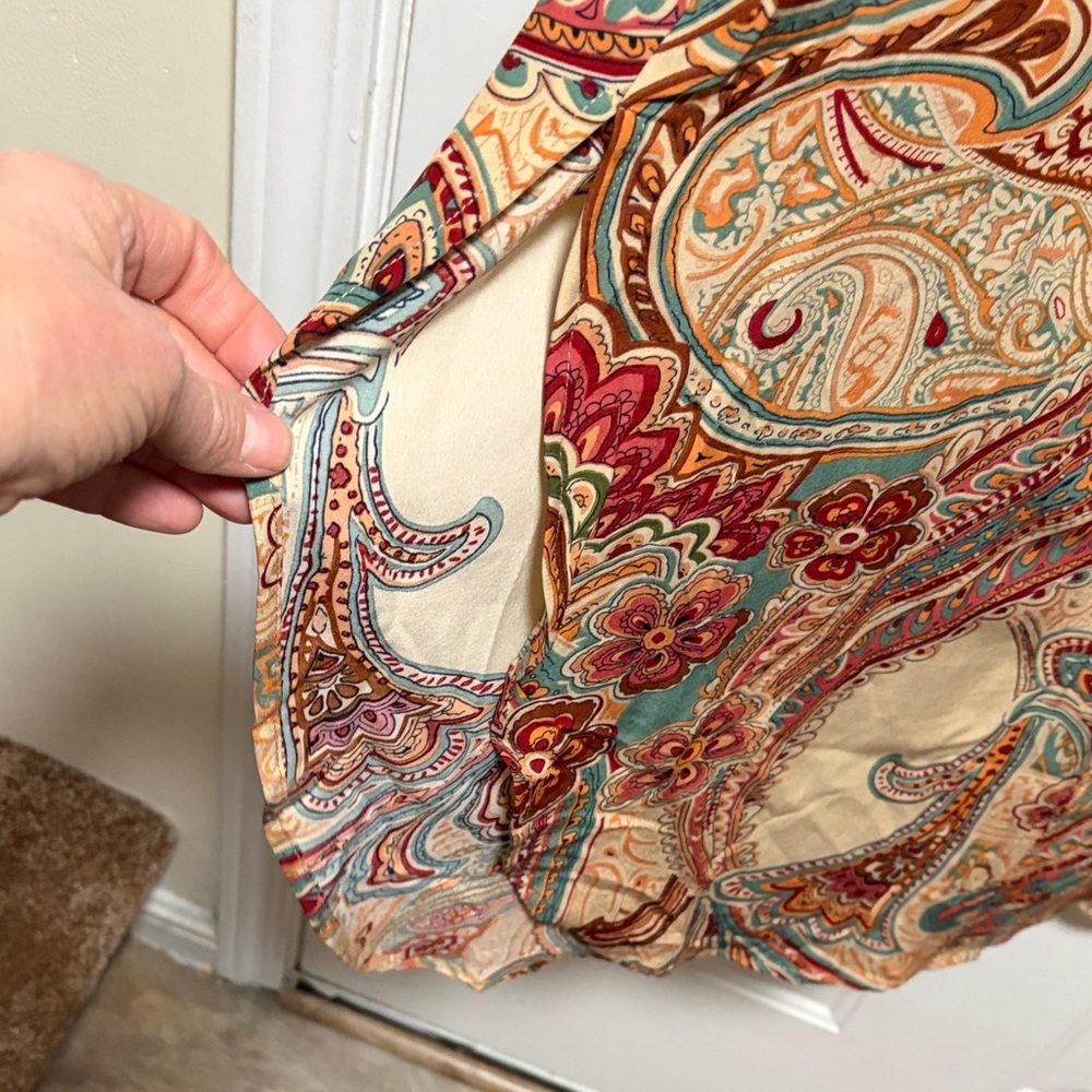 Easel Multicolor Paisley Long Sleeve Dress - Picture 4 of 7